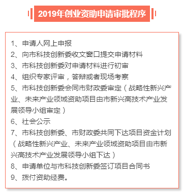 邦企信息分享2019年深圳市創(chuàng)業(yè)資助申請9大審批流程